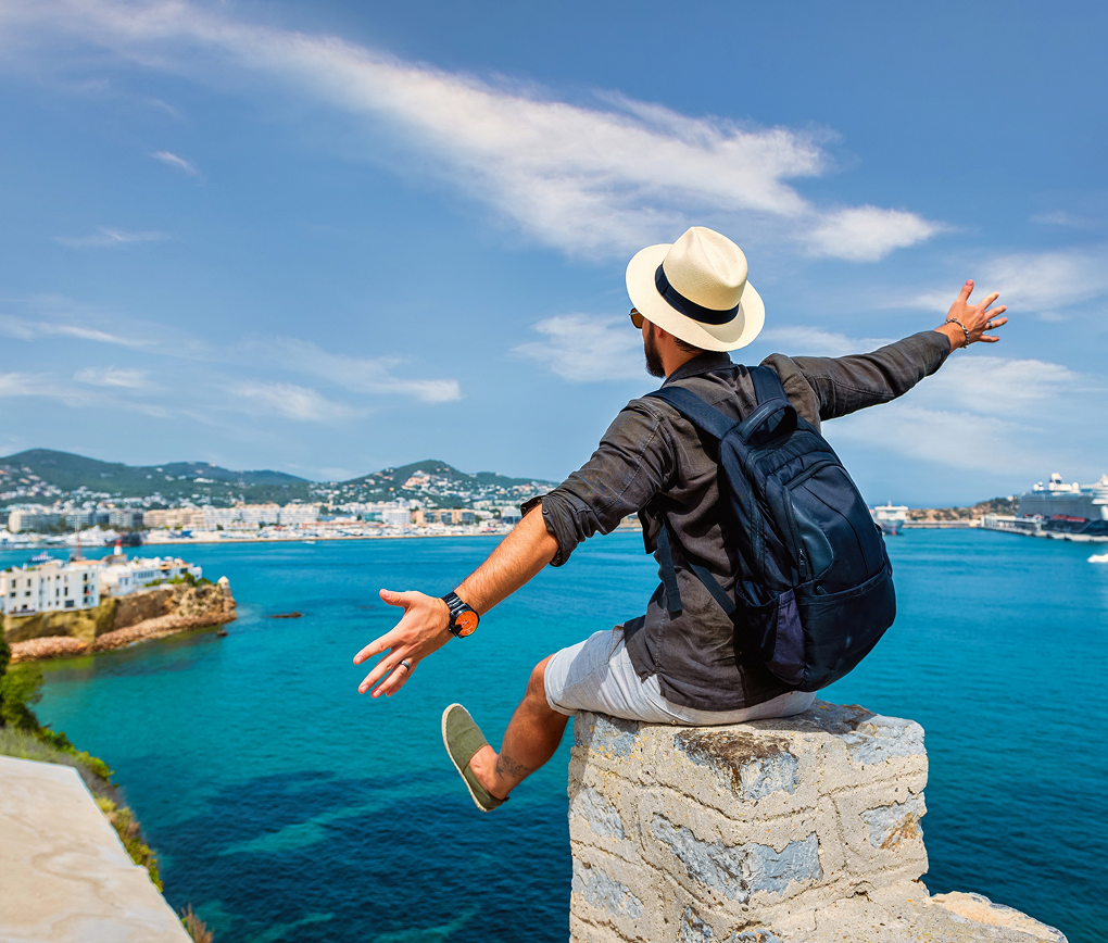 Traveler enjoying view
